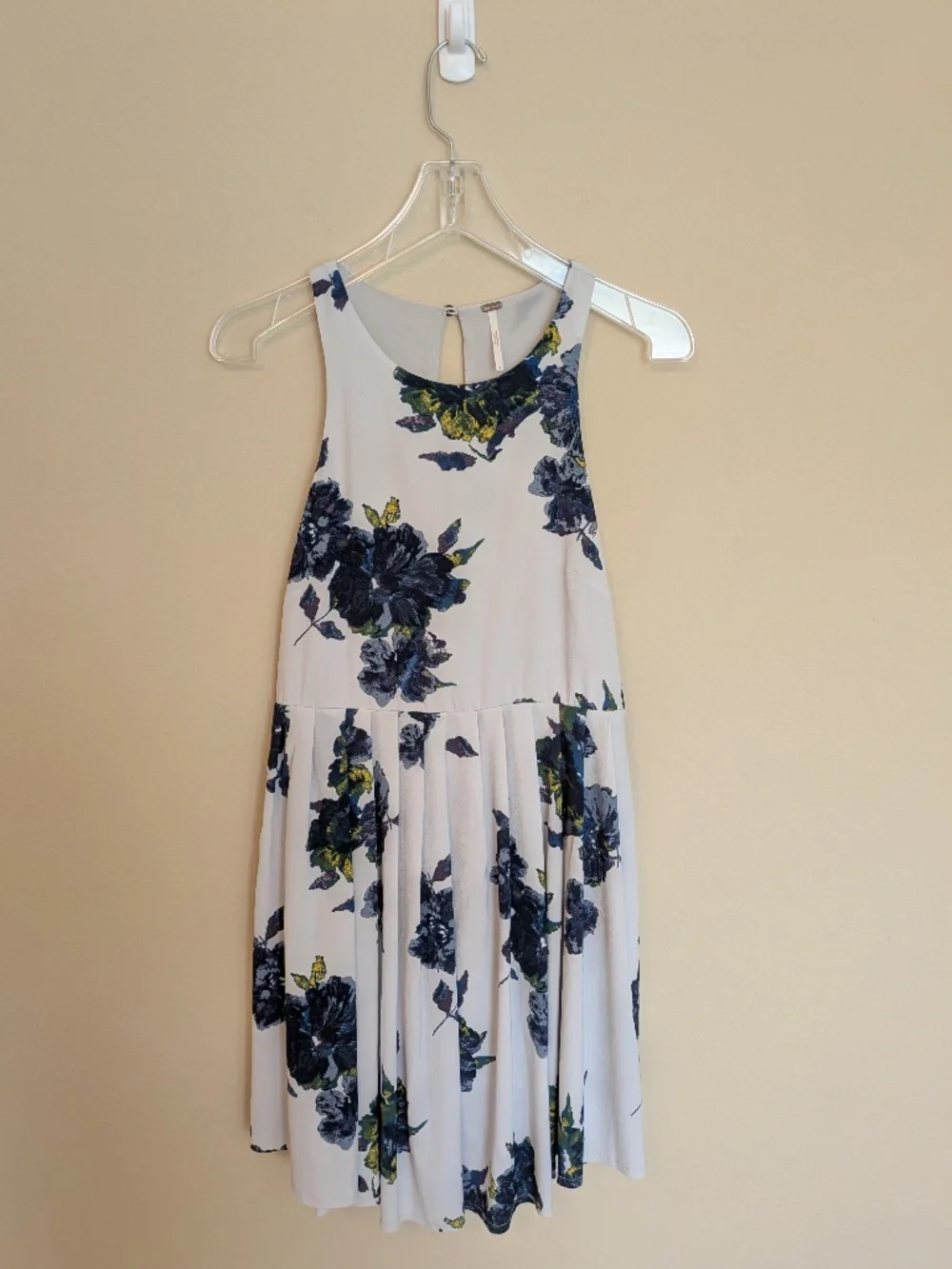 Free People Flutter By Pleated Mini Dress Cloud Combo